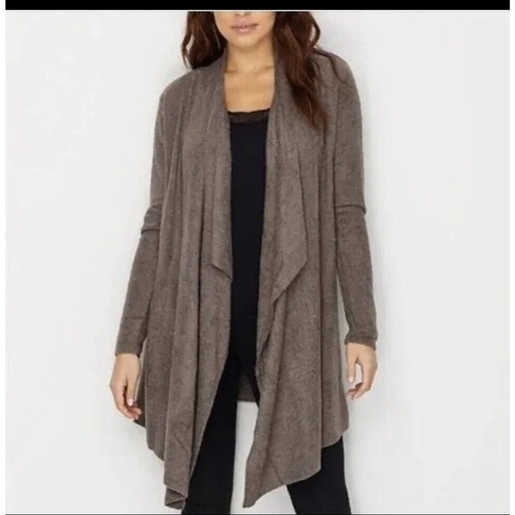 Barefoot Dreams Sweaters - Barefoot Dreams Size S M Calypso Wrap Drape Cardigan Mineral Bamboo Chic…